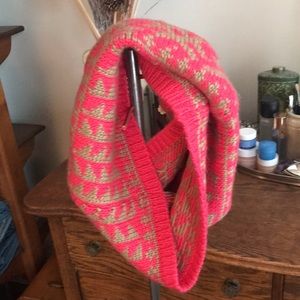 NWT GAP Pink and Tan Wool Infinity Scarf